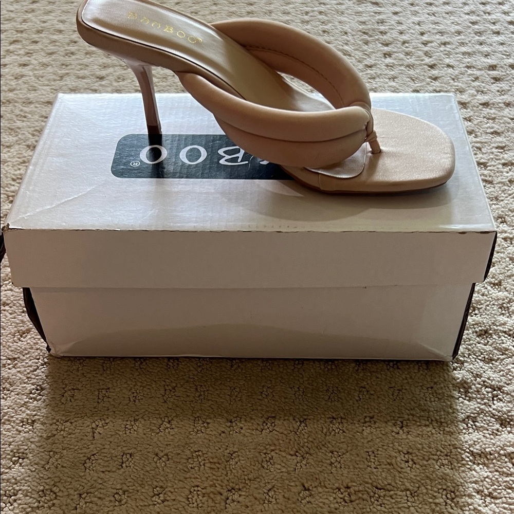 BAMBOO Women's Nude Heeled Sandals